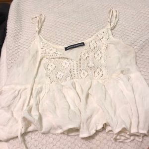 White Flowy brandy Melville tank top